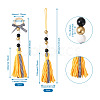 Crafans 4Pcs 2 Style Senior Year Theme Woolen Yarn Tassels Pendant Decorations HJEW-CF0001-18-9