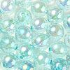 UV Plating Transparent Rainbow Iridescent Acrylic Beads LS-TACR-D010-07D-1