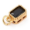 Real 18K Gold Plated Brass Inlaid Cubic Zirconia Charms X-ZIRC-L100-075G-07-4