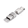 Non-Tarnish Smooth Surface 201 Stainless Steel Watch Band Clasps X-STAS-R063-61-2