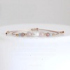 Natural Gemstone & Imitation Pearl Beaded Bracelet UH6167-4