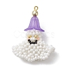 Halloween Theme Handmade Glass Seed Beads Woven Pendants PALLOY-MZ00216-1