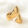 Ion Plating(IP) 304 Stainless Steel Plain Band Wrap Cuff Ring RJEW-L103-01-G-3