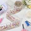 5 Yards Polyester Embroidery Flower Ribbon OCOR-CY0001-17A-3