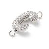 Brass Micro Pave Cubic Zirconia Letter Links KK-I717-04C-P-2