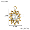 304 Stainless Steel Cubic Zirconia Charms STAS-OY003-99G-01-2
