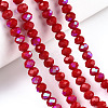 Electroplate Opaque Solid Color Glass Beads Strands EGLA-A044-P6mm-L02-4