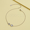 925 Sterling Silver Anklet AJEW-Z029-05P-2