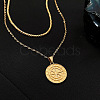 Compass Alloy Double Layer Pendant Necklaces for Women WH-WG93E93-01-5