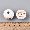 Christmas Spray Painted Schima Wood Beads WOOD-T032-38B-4