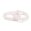Natural Rose Quartz Beaded Stretch Bracelets BJEW-A117-E-11-4