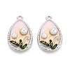 Rack Plating Alloy Enamel Pendants ENAM-N065-13P-1