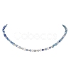 4MM Natural Agate(Dyed & Heated) Faceted Round & Potato Natural Pearl Beaded Necklaces NJEW-JN06031-5