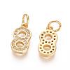 Brass Micro Pave Clear Cubic Zirconia Charms ZIRC-L092-08-G-2