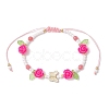 Glass Seed Bead and Resin Braided Bead Bracelets for Women BJEW-MZ00237-02-1