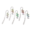 5Pcs 5 Colors Alloy Hook Bookmarks AJEW-JK00356-2