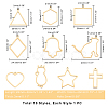 PVD Vacuum Plating 304 Stainless Steel Open Back Bezel Pendants STAS-UN0015-75G-7