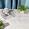 2Pcs 2 Colors Mesh Veil Cloth Hair Bands AJEW-CP0009-59-3