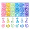 18 Style Transparent Rainbow Iridescent Acrylic Beadss Plated MACR-YW0002-09-1