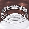 5Pcs 304 Stainless Steel Bangle Set for Women BJEW-S162-01B-P-2