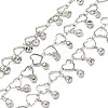 Rack Plating Brass Heart Link Chains CHC-A007-14P-1