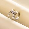 Teardrop Synthetic Howlite Finger Rings LS-QT3031-4-1-1
