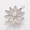 Brass Micro Pave Cubic Zirconia Links ZIRC-K061-57P-1
