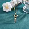 5Pcs Brass Micro Pave Clear Cubic Zirconia Pendants ZIRC-SZ0003-21-5