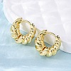 Twist Ring Rack Plating Brass Hoop Earring for Women LS-EJEW-H091-14G-1