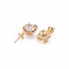 Brass Micro Pave Clear Cubic Zirconia Peg Bails Pendants KK-S364-094-2