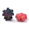 UV Plating Rainbow Iridescent Acrylic Beads OACR-A029-15-2