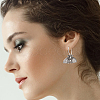 2 Pairs 2 Style Moth & Butterfly Zinc Alloy Dangle Hoop & Leverback Earrings EJEW-AN0002-64-6