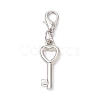 Valentine's Day Heart & Key CCB Plastic Pendants Decorations HJEW-JM01445-3