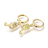 Brass Clear Cubic Zirconia Hoop Earrings EJEW-M045-01P-2