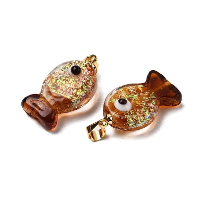 Handmade Dichroic Foil Lampwork Pendants DICH-G001-01G-02-1