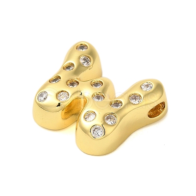 Rack Plating Brass Micro Pave Clear Cubic Zirconia Perdants KK-C067-11G-W-1