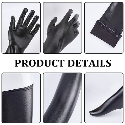 Imitation Leather Long Gloves & Stockings Sets AJEW-CL0002-99B-1