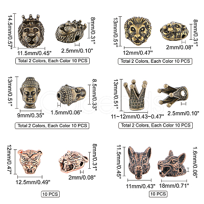 Tibetan Style Alloy Beads PALLOY-PH0013-72-RS-1