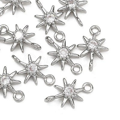 SHEGRACE Brass Clear Cubic Zirconia Charms XGRQ2O255-426P-1