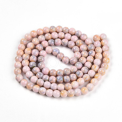 Baking Paint Glass Beads Strands DGLA-N003-8mm-C01-1