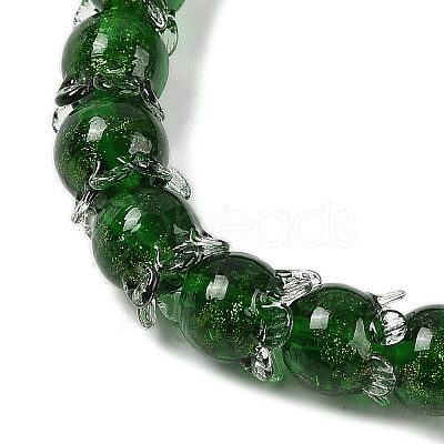Gold Sand Lampwork Beads Strands LAMP-P069-02A-09-1