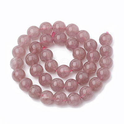 Natural Dyed Strawberry Quartz Beads Strands X-G-S295-15-6mm-1-1