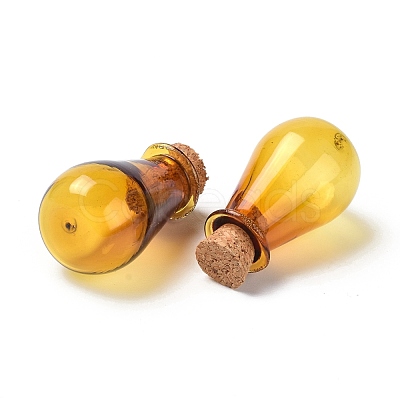 Glass Cork Bottles Ornament AJEW-O032-02I-1