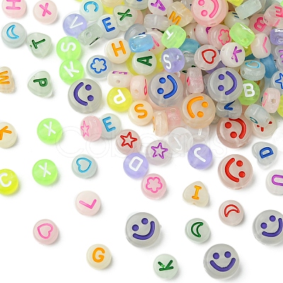 200Pcs Acrylic Beads FACR-FS0001-03-1