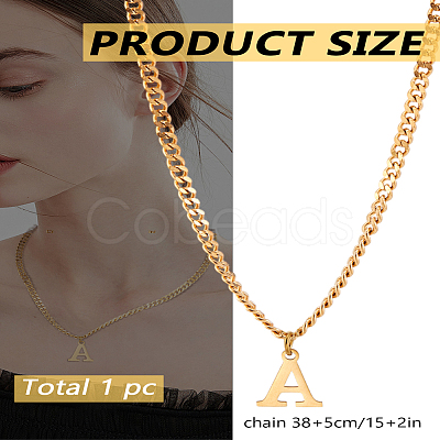 1Pc 304 Stainless Steel Letter Pendant Necklaces NJEW-LP0001-33A-G-1