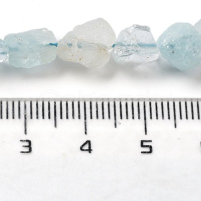 Raw Rough Natural Aquamarine Beads Strands G-P528-B10-01-1