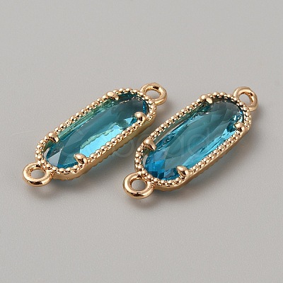Golden Plated Brass Pave Glass Connector Charms LS-FIND-WH0110-728G-10-1
