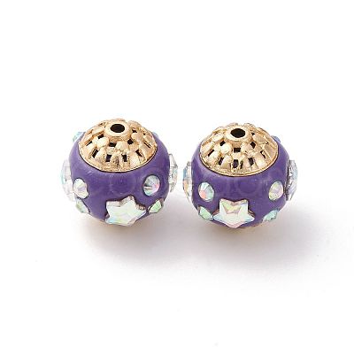 Handmade Resin Indonesia Round Beads IPDL-P005-22KCG-03-1