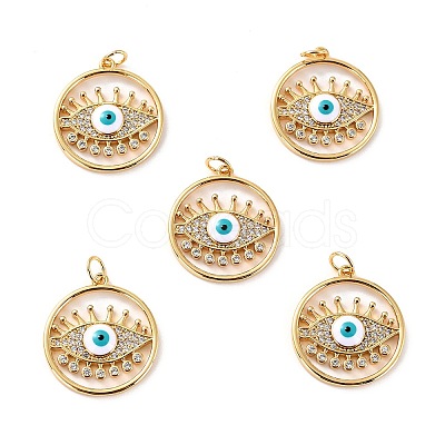 Brass Micro Pave Cubic Zirconia Pendants ZIRC-P092-028G-03-RS-1