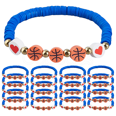 24Pcs Polymer Clay Heishi Beads Stretch Bracelets BJEW-DC00017-1